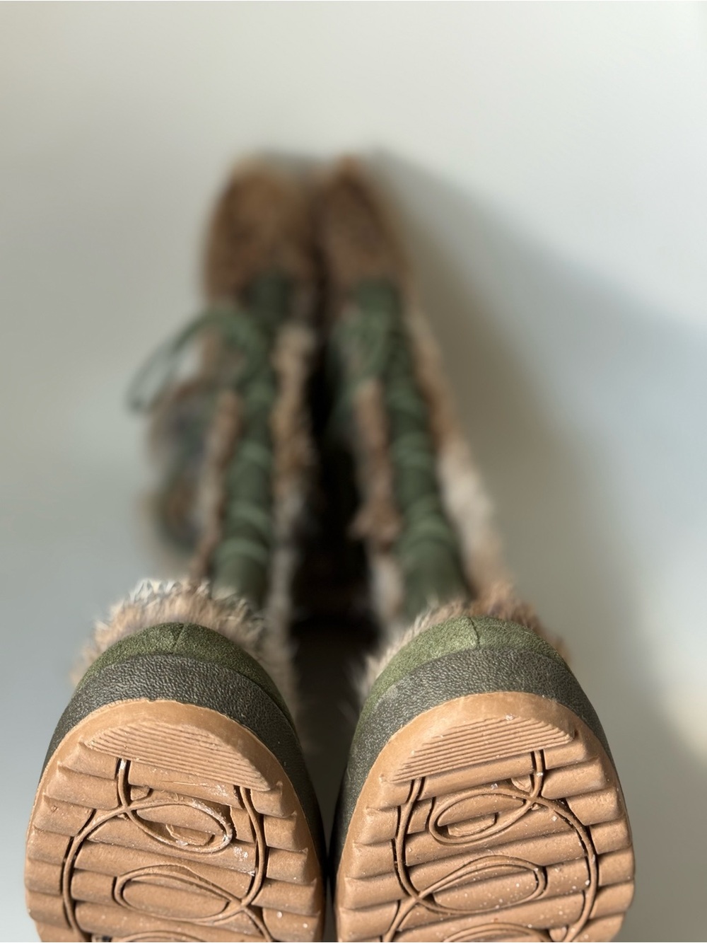 naughty monkey Olive Green Faux Fur Trim Winter Boots - Picture 11 of 14